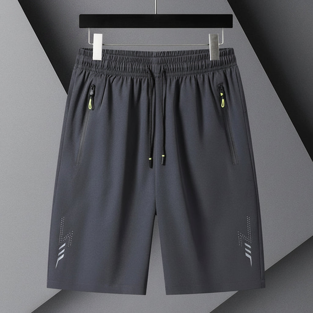 Summer Men's Shorts Cool Sportswear Running Sport Shorts Casual Bottoms Gym Fitness Training Jogging Short Pants Men Black Gray