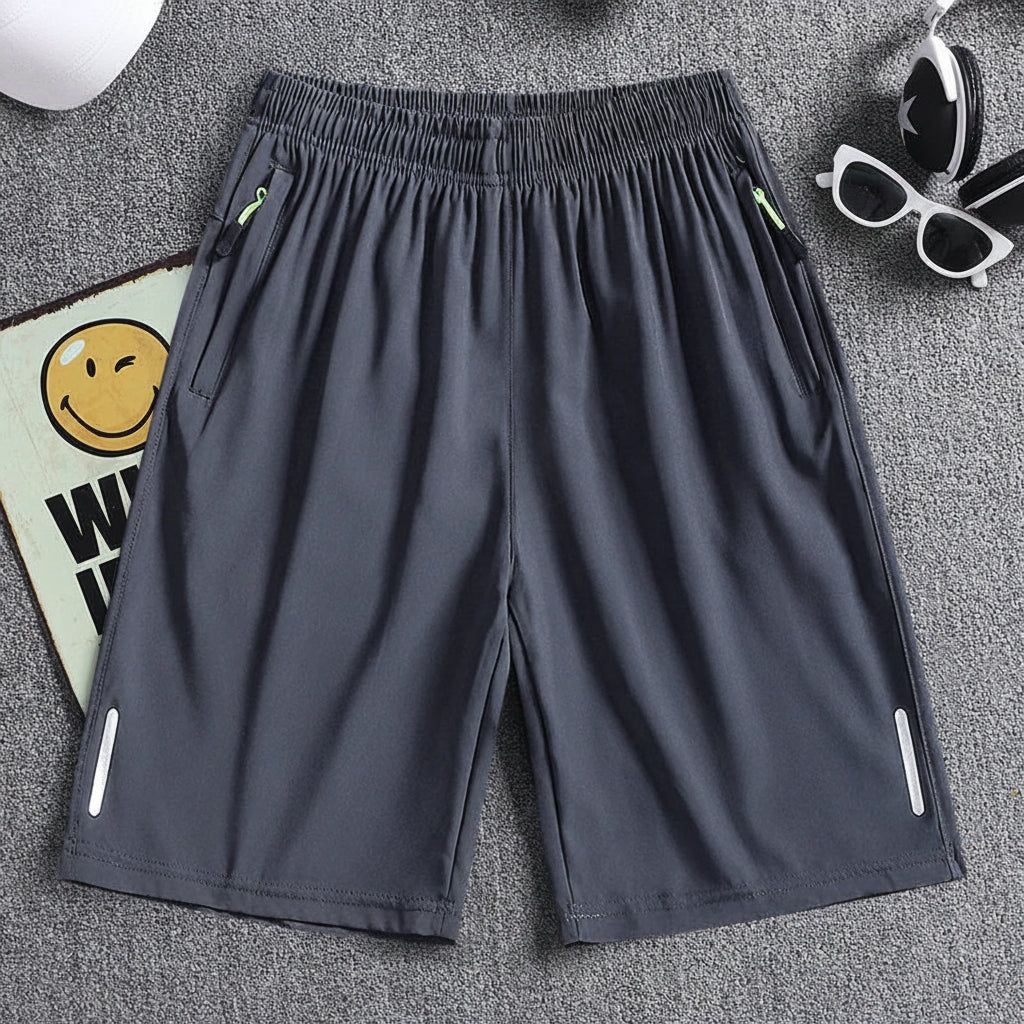 Summer Men's Shorts Cool Sportswear Running Sport Shorts Casual Bottoms Gym Fitness Training Jogging Short Pants Men Black Gray