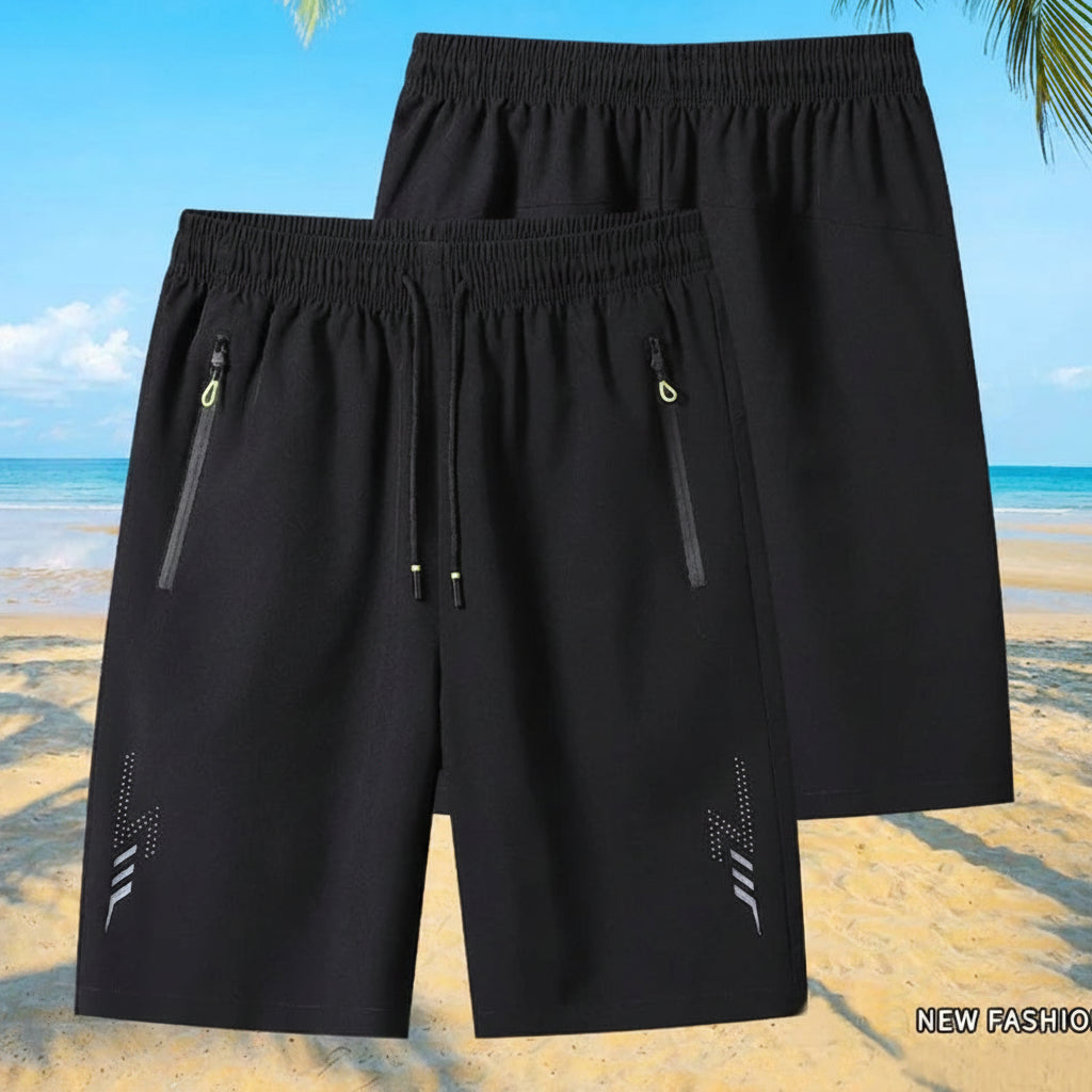 Summer Men's Shorts Cool Sportswear Running Sport Shorts Casual Bottoms Gym Fitness Training Jogging Short Pants Men Black Gray